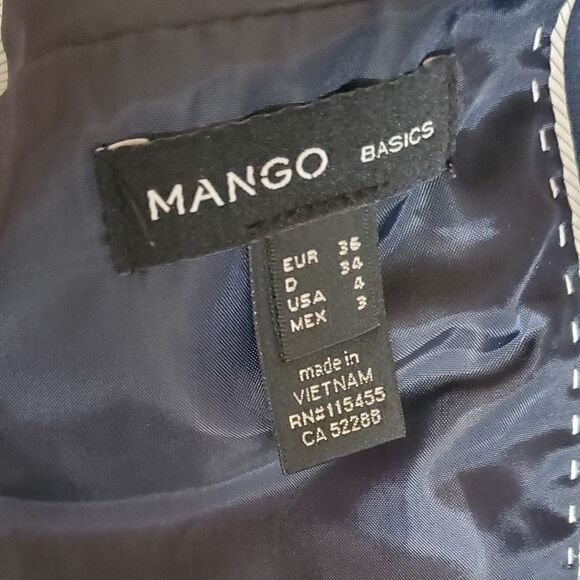 MNG MANGO BASICS SIZE 4 NAVY BLAZER - Picture 3 of 5